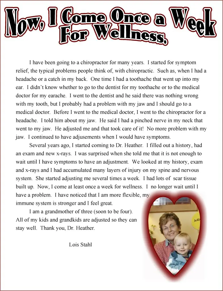 Chiropractic Winnebago IL Lois Testimonial Chiropractic Winnebago IL Lois Testimonial