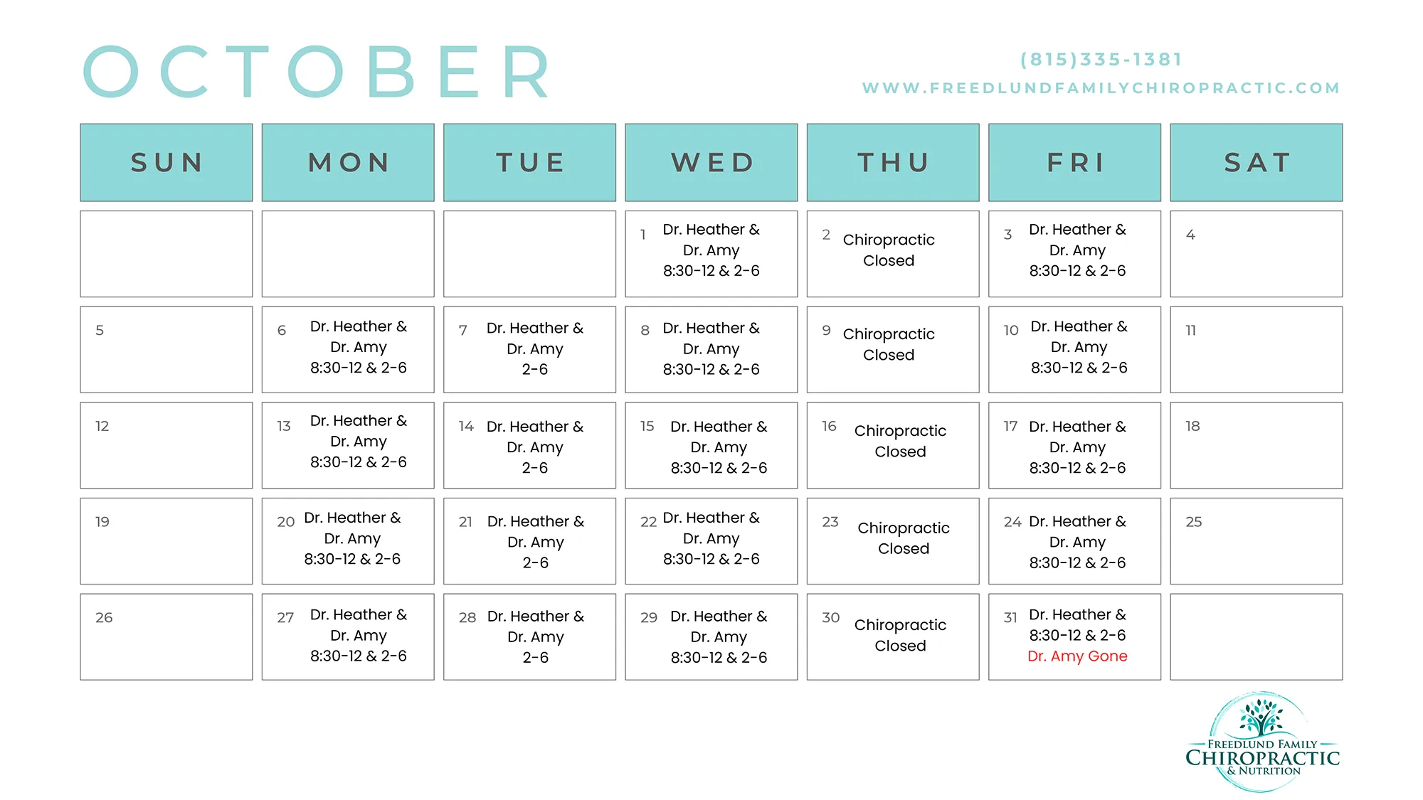 October 2025 Calendar