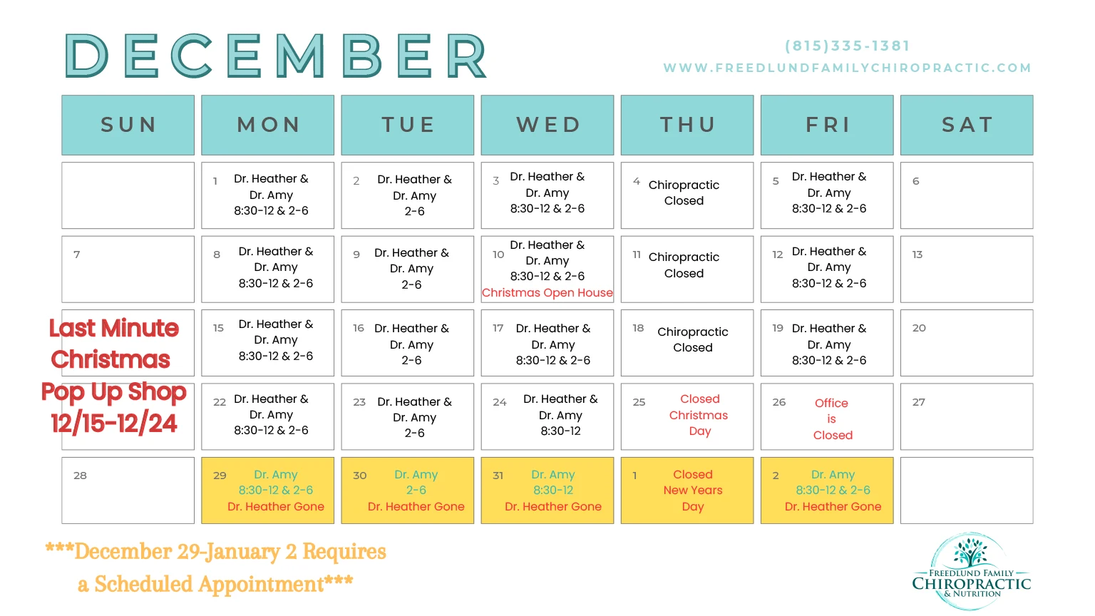 Monthly Calendar for December 2025